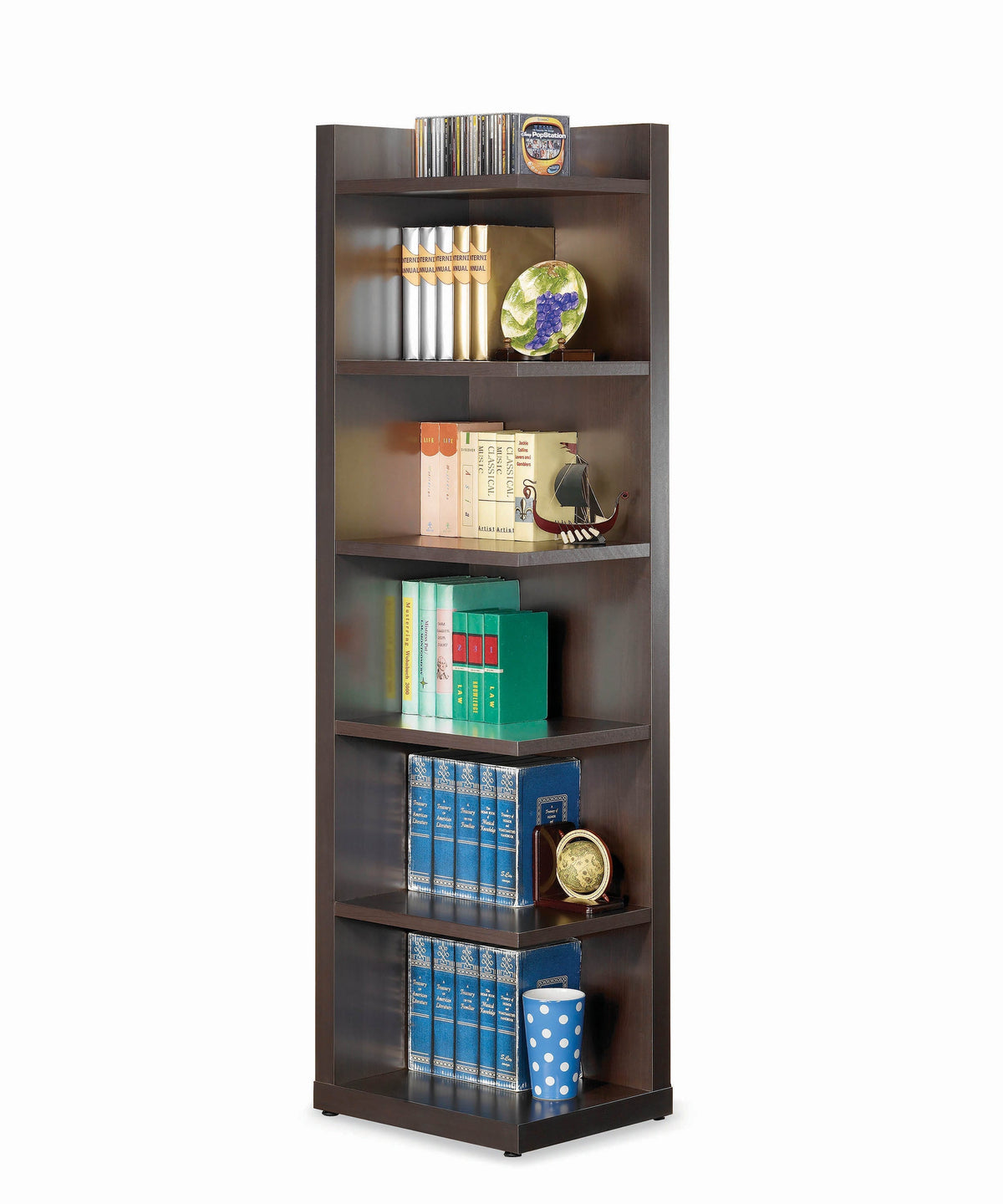 Coaster Pinckard 6-tier Corner Bookcase Cappuccino Model 800270