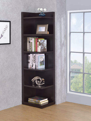 Coaster Pinckard 6-tier Corner Bookcase Cappuccino Model 800270