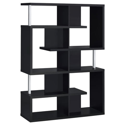 Coaster Hoover 5-tier Bookcase Black and Chrome Model 800309