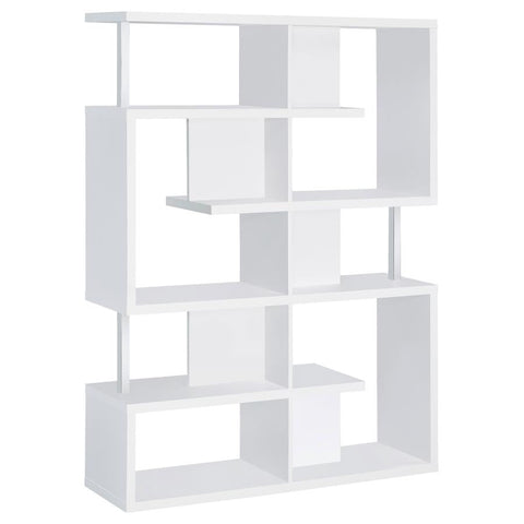 Coaster Hoover 5-tier Bookcase White and Chrome Model 800310
