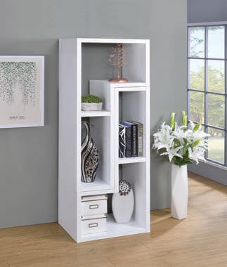 Coaster Velma Convertible TV Console and Bookcase White Model 800330