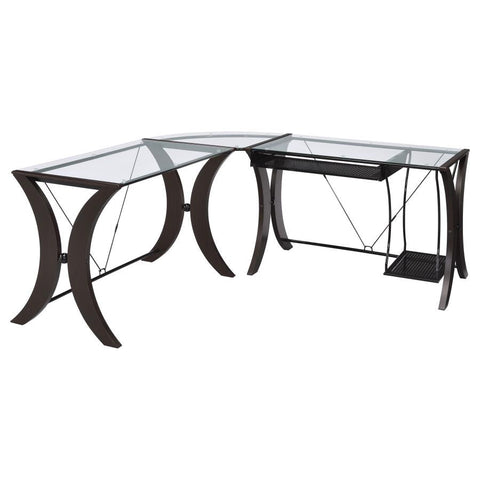 Coaster Monterey 3-piece L-shaped Computer Desk Set Cappuccino Model 800446