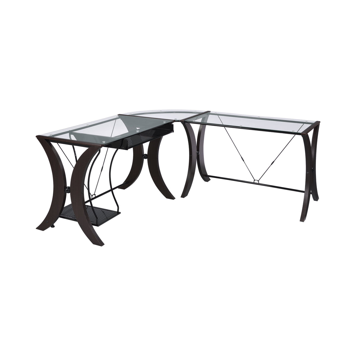 Coaster Monterey 3-piece L-shaped Computer Desk Set Cappuccino Model 800446