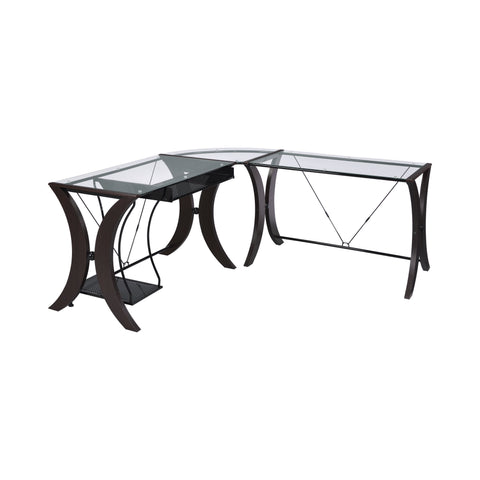 Coaster Monterey 3-piece L-shaped Computer Desk Set Cappuccino Model 800446