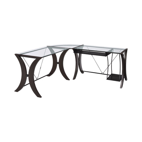 Coaster Monterey 3-piece L-shaped Computer Desk Set Cappuccino Model 800446