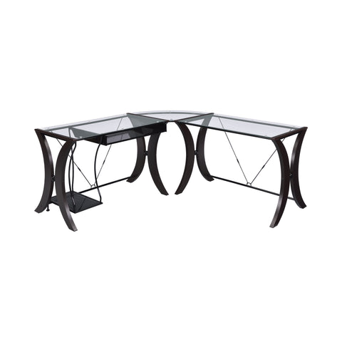 Coaster Monterey 3-piece L-shaped Computer Desk Set Cappuccino Model 800446