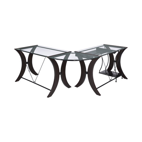 Coaster Monterey 3-piece L-shaped Computer Desk Set Cappuccino Model 800446