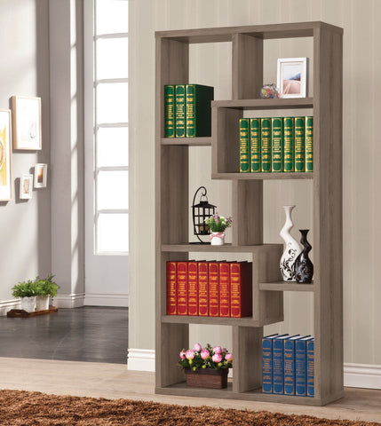 Coaster Theo 10-shelf Bookcase Weathered Grey Model 800510