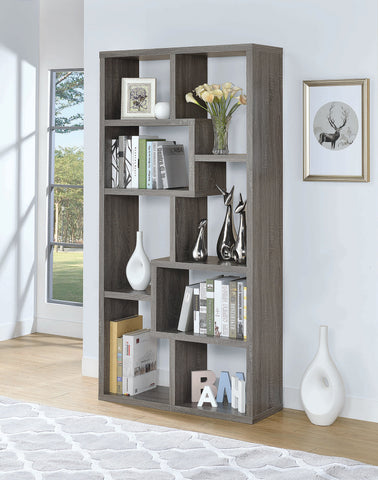 Coaster Theo 10-shelf Bookcase Weathered Grey Model 800510