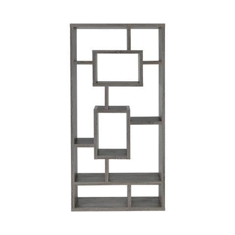 Coaster Howie 10-shelf Bookcase Weathered Grey Model 800512