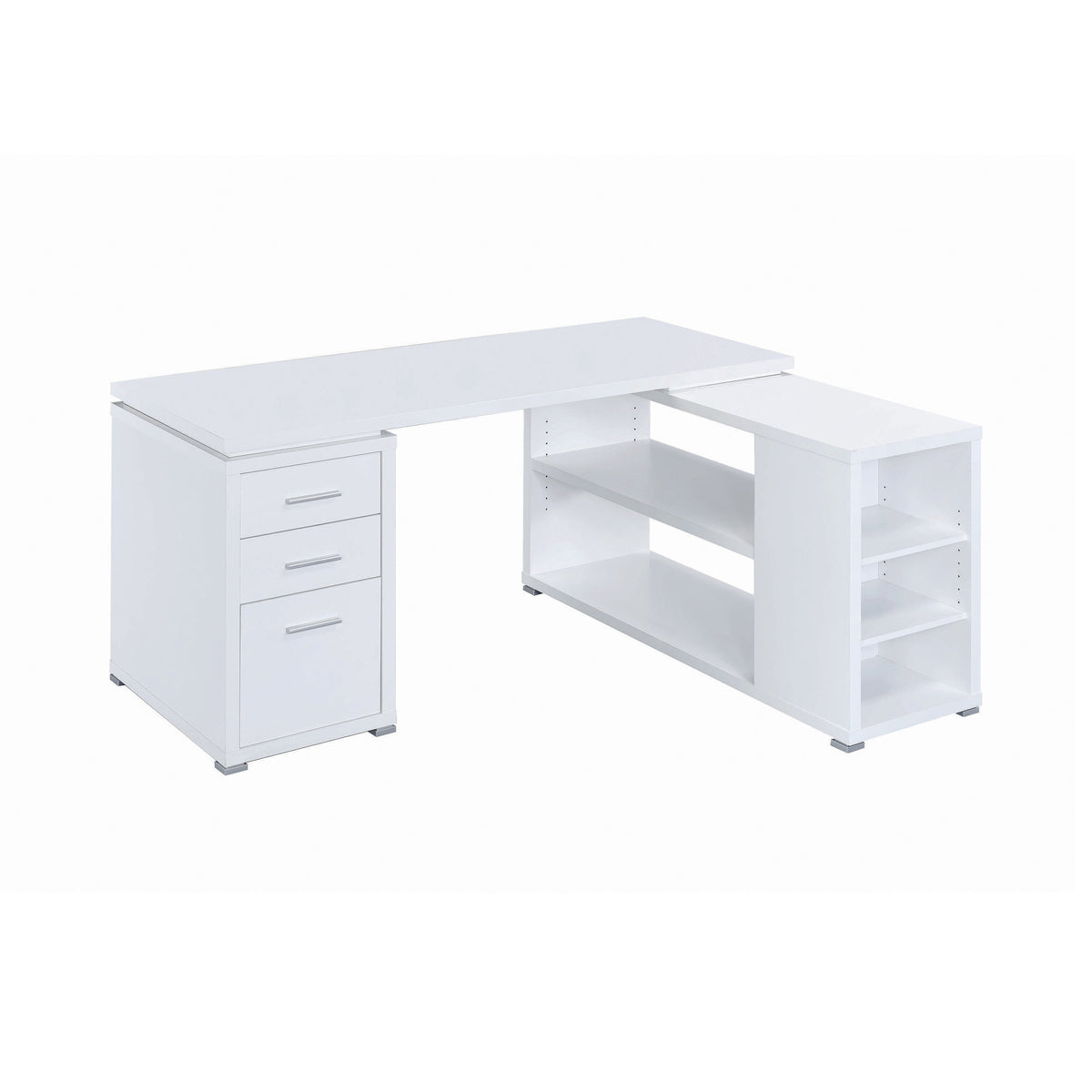 Coaster Yvette L-shape Office Desk White Model 800516