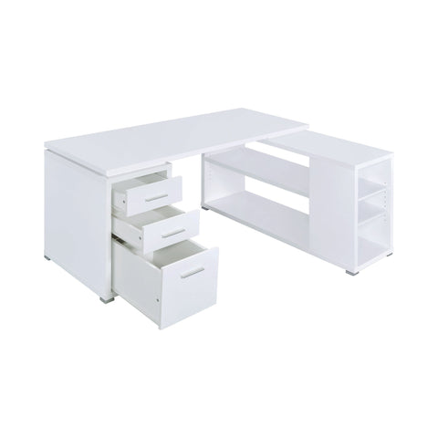 Coaster Yvette L-shape Office Desk White Model 800516