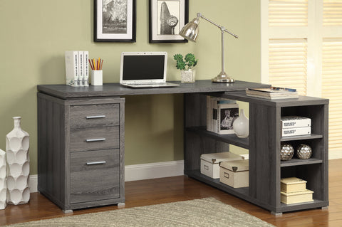 Coaster Yvette L-shape Office Desk Weathered Grey Model 800518