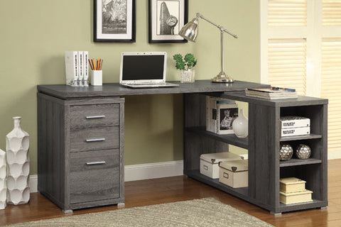 Coaster Yvette L-shape Office Desk Weathered Grey Model 800518