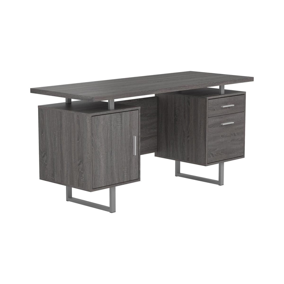 Coaster Lawtey Floating Top Office Desk Weathered Grey Model 800521