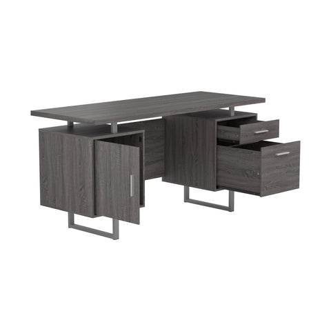 Coaster Lawtey Floating Top Office Desk Weathered Grey Model 800521