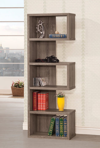 Coaster Joey 5-tier Bookcase Weathered Grey Model 800552