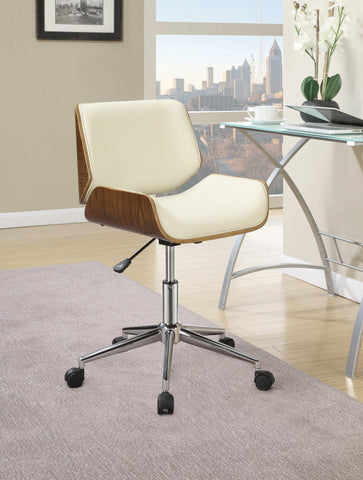 Coaster Addington Adjustable Height Office Chair Ecru and Chrome Model 800613