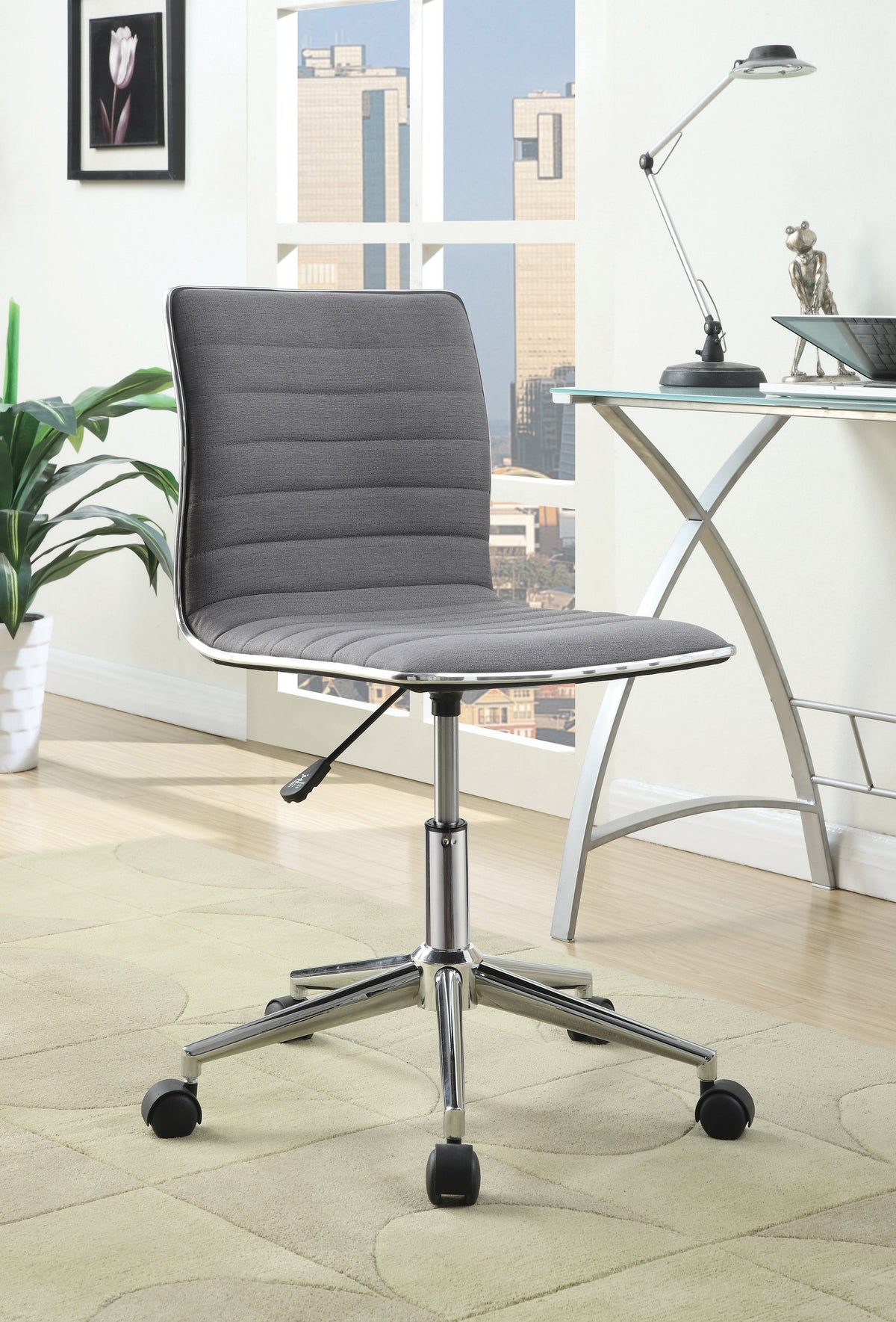 Coaster Chryses Adjustable Height Office Chair Grey and Chrome Model 800727