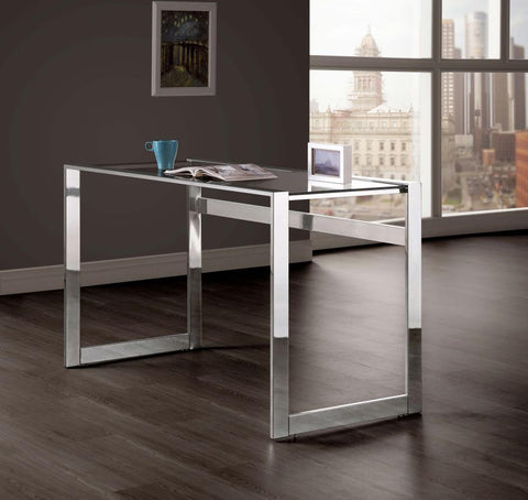 Coaster Hartford Glass Top Writing Desk Chrome Model 800746