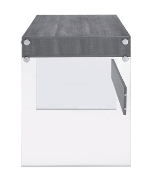 Coaster Dobrev 2-drawer Writing Desk Weathered Grey and Clear Model 800818