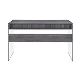 Coaster Dobrev 2-drawer Writing Desk Weathered Grey and Clear Model 800818