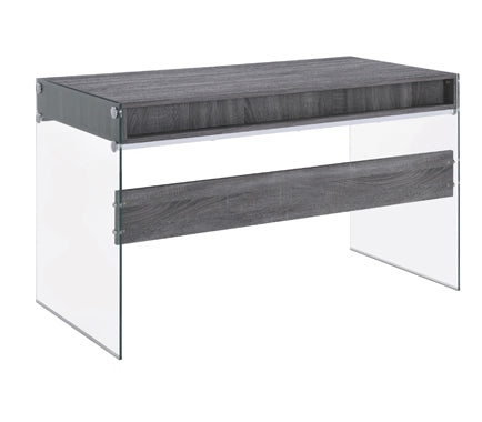 Coaster Dobrev 2-drawer Writing Desk Weathered Grey and Clear Model 800818