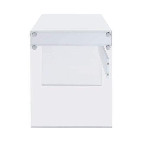 Coaster Dobrev 2-drawer Writing Desk Glossy White and Clear Model 800829