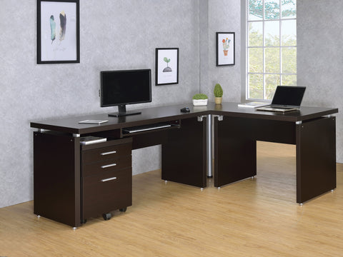 Coaster Skylar Computer Desk with Keyboard Drawer Cappuccino Model 800891