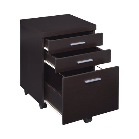 Coaster Skylar 3-drawer Mobile File Cabinet Cappuccino Model 800894