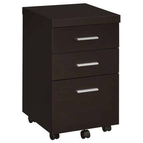 Coaster Skeena 3-drawer Mobile Storage Cabinet Cappuccino Model 800903