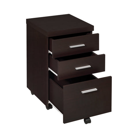 Coaster Skeena 3-drawer Mobile Storage Cabinet Cappuccino Model 800903