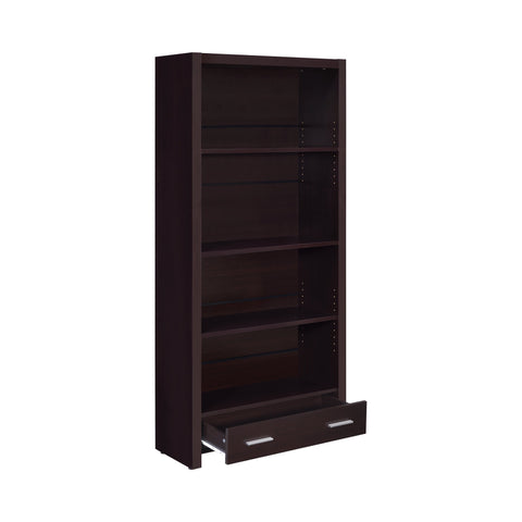 Coaster Skylar 5-shelf Bookcase with Storage Drawer Cappuccino Model 800905