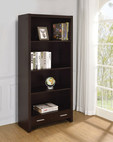 Coaster Skylar 5-shelf Bookcase with Storage Drawer Cappuccino Model 800905