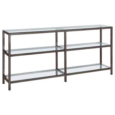 Coaster Kate 2-tier Bookcase Black Nickel Model 801018