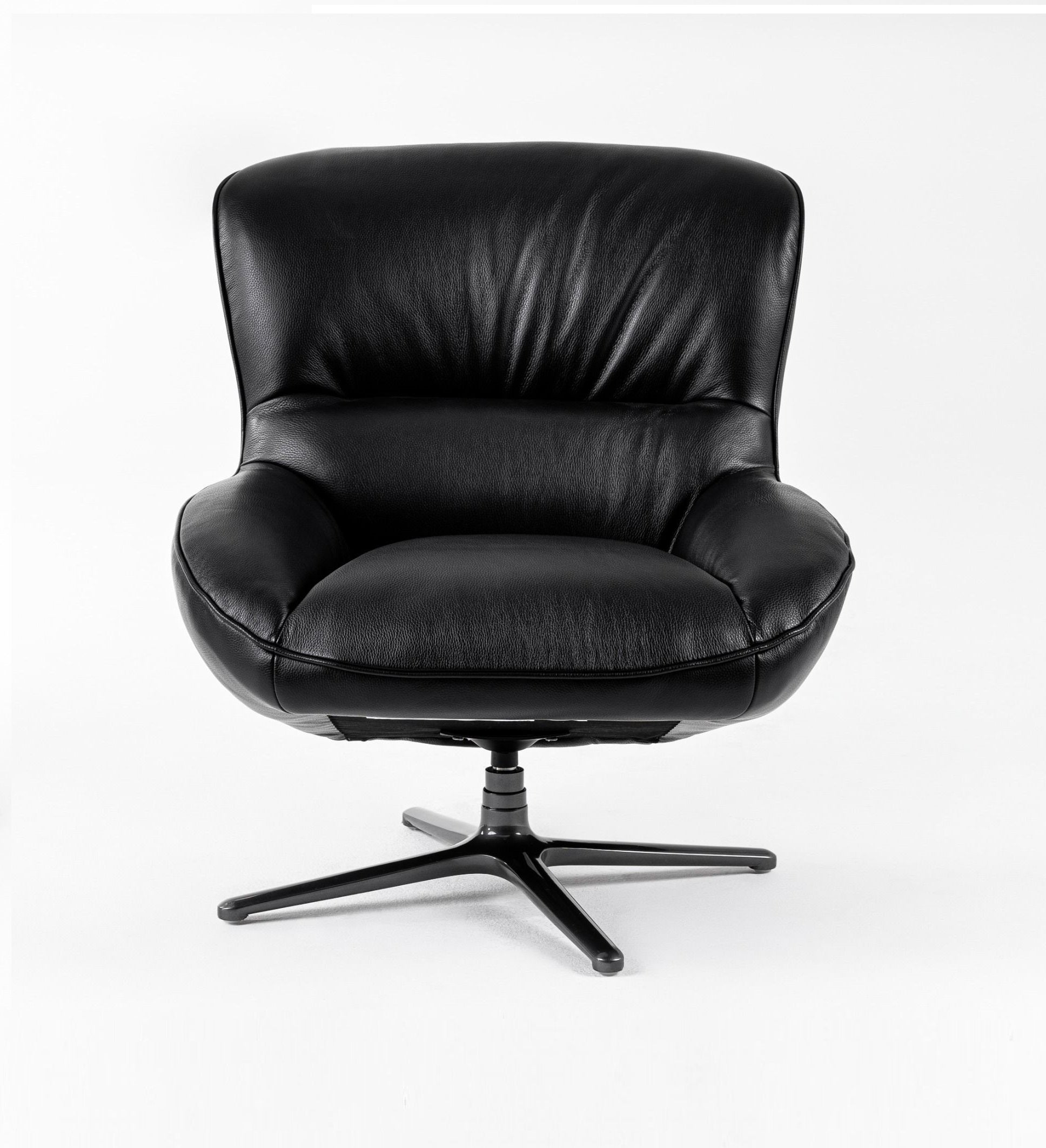 Modrest Theo Modern Black Leather Accent Chair Model VGKK-KFA1099-BLK-CH