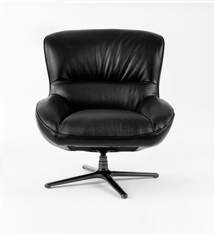 Modrest Theo Modern Black Leather Accent Chair Model VGKK-KFA1099-BLK-CH