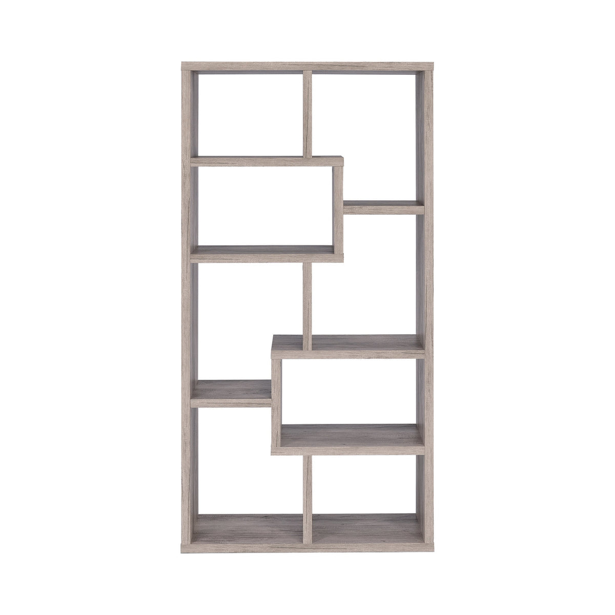 Coaster Theo 10-shelf Bookcase Grey Driftwood Model 801137