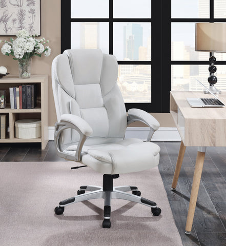 Coaster Kaffir Adjustable Height Office Chair White and Silver Model 801140