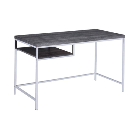 Coaster Kravitz Rectangular Writing Desk Weathered Grey and Chrome Model 801271