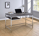 Coaster Kravitz Rectangular Writing Desk Weathered Grey and Chrome Model 801271