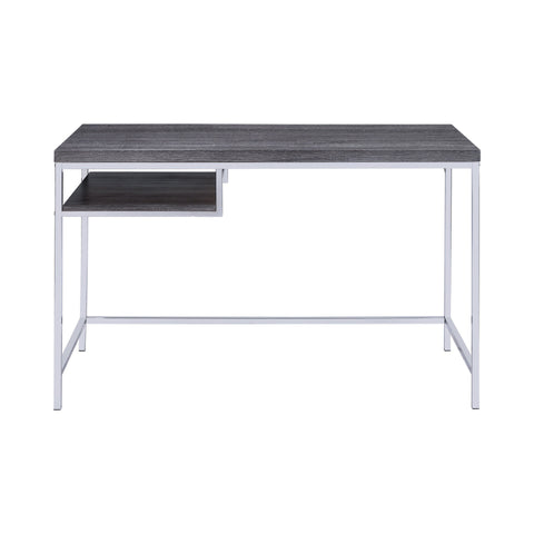 Coaster Kravitz Rectangular Writing Desk Weathered Grey and Chrome Model 801271