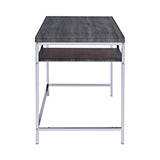 Coaster Kravitz Rectangular Writing Desk Weathered Grey and Chrome Model 801271