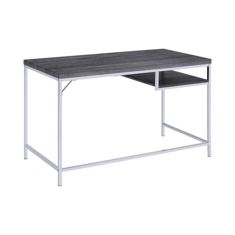 Coaster Kravitz Rectangular Writing Desk Weathered Grey and Chrome Model 801271