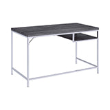 Coaster Kravitz Rectangular Writing Desk Weathered Grey and Chrome Model 801271