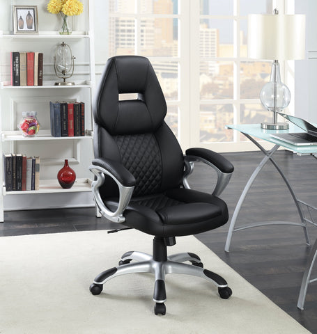 Coaster Bruce Adjustable Height Office Chair Black and Silver Model 801296