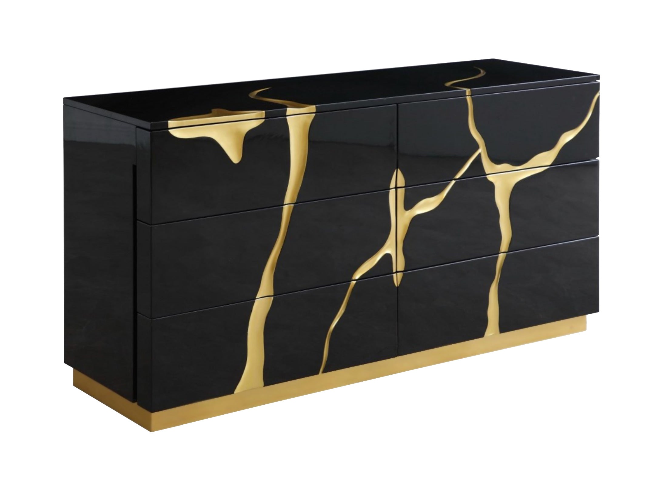 Modrest Aspen Modern Black And Gold Dresser Model VGVC-J1801-D-L-W