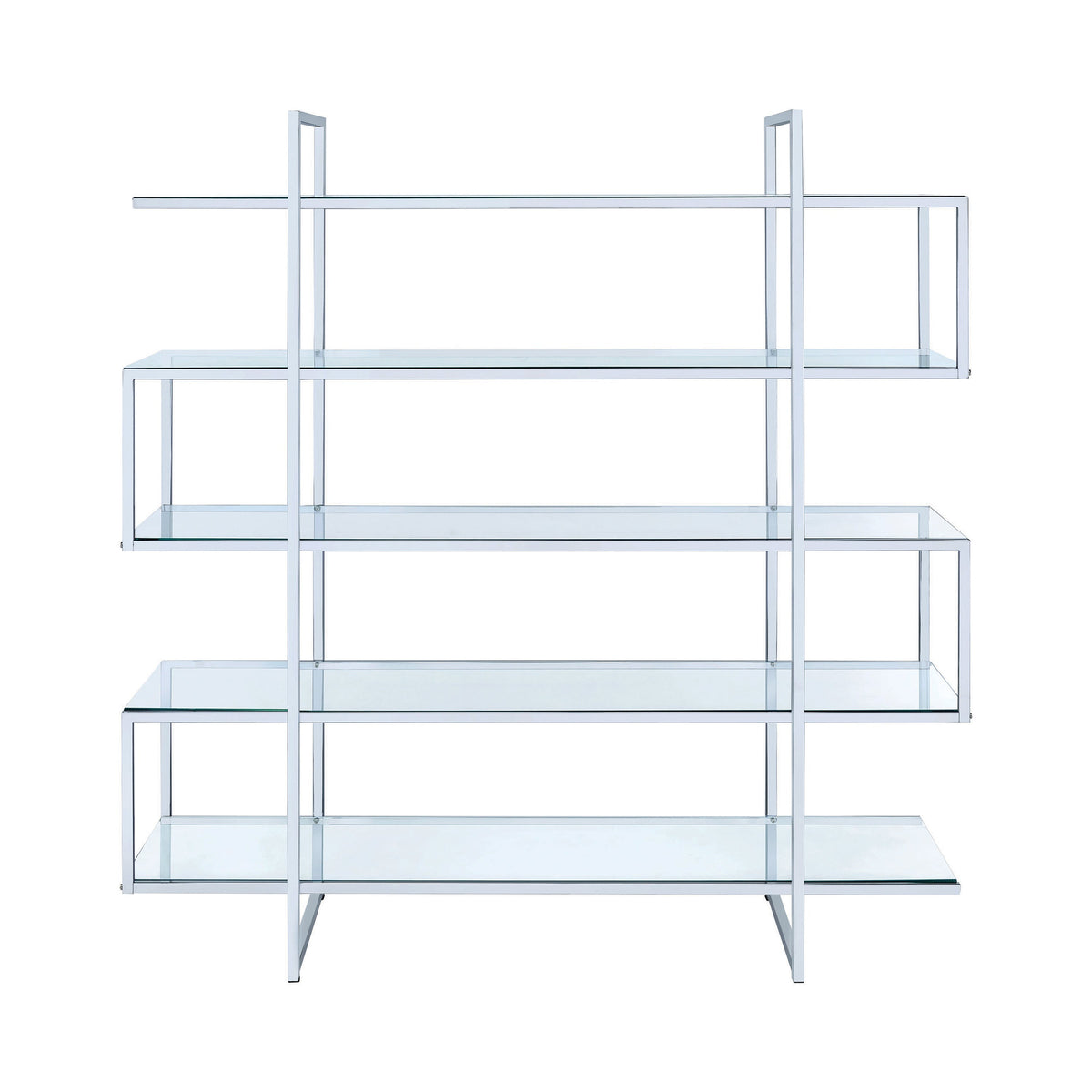 Coaster 5-shelf Bookcase Chrome and Clear Model 801304