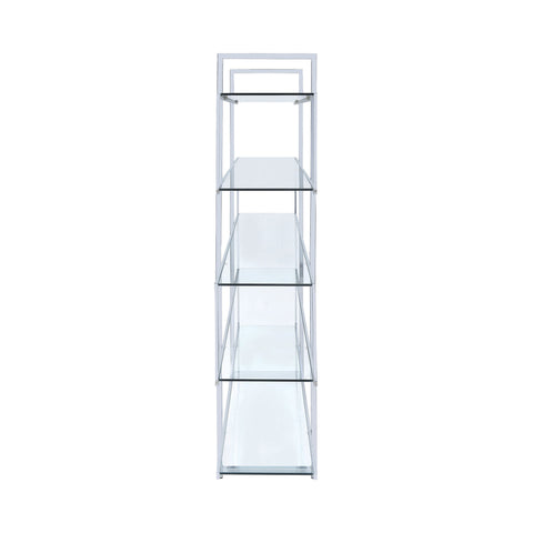 Coaster 5-shelf Bookcase Chrome and Clear Model 801304