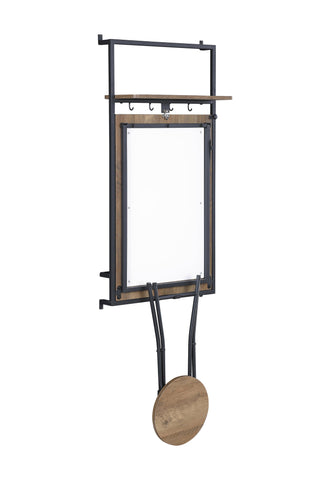 Coaster Riley Foldable Wall Desk with Stool Rustic Oak and Sandy Black Model 801402